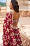 Shop_Sana Barreja_Fuchsia Chanderi Silk Printed Floral-paisley Motifs Gulesha Floral Lehenga Set _at_Aza_Fashions