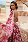 Sana Barreja_Fuchsia Chanderi Silk Printed Floral-paisley Motifs Gulesha Floral Lehenga Set _at_Aza_Fashions