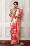 Aryavir Malhotra_White Floral Border Cotton Saree_Online_at_Aza_Fashions