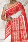 Buy_Aryavir Malhotra_White Floral Border Cotton Saree_Online_at_Aza_Fashions
