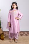 Buy_Boteh_Purple Chanderi Silk Embroidery Floral Kurta Set _at_Aza_Fashions