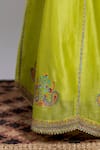 Shop_Boteh_Green Chanderi Silk Embroidery Peacock Lehenga Set For Girls_Online_at_Aza_Fashions