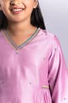 Boteh_Purple Chanderi Silk Embroidery Floral Kurta Set _at_Aza_Fashions