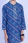 Pankhuri By Priyanka_Blue Cotton Bandhani Print Kurta Set _Online_at_Aza_Fashions