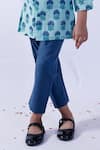 Buy_Pankhuri By Priyanka_Blue Chanderi Floral Print Kurta And Pant Set _Online_at_Aza_Fashions