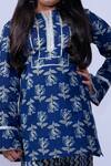 Buy_Pankhuri By Priyanka_Blue Cotton Embroidery Floral Print Kurta And Sharara Set _Online_at_Aza_Fashions