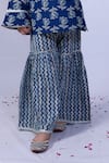 Shop_Pankhuri by Priyanka_Blue Floral Print Kurta And Sharara Set For Girls_Online_at_Aza_Fashions