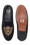 Domani_Black Embroidered Handcrafted Zardozi Slip-ons _Online_at_Aza_Fashions