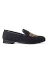 Buy_Domani_Black Embroidered Handcrafted Zardozi Slip-ons _Online_at_Aza_Fashions