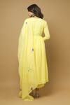 Shop_Ahi Clothing_Yellow Embroidered Anarkali Palazzo Set_at_Aza_Fashions