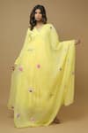 Ahi Clothing_Yellow Embroidered Anarkali Palazzo Set_Online_at_Aza_Fashions