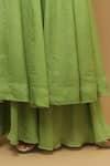 Ahi Clothing_Green Organza Embroidery Moti Sweetheart Neck Anarkali And Palazzo Set _at_Aza_Fashions