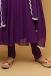 Ahi Clothing_Purple Georgette Embroidery Mirror Sweetheart Neck Anarkali Set _at_Aza_Fashions