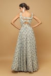 Shop_Ahi Clothing_Grey Georgette Printed Floral Sweetheart Neck Anarkali With Bustier _at_Aza_Fashions