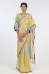 Kasturi Kundal_Multi Color Pure Linen Woven Geometric Chitra Saree  _Online_at_Aza_Fashions