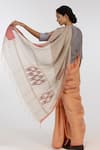 Buy_Kasturi Kundal_Orange Pure Linen Archana Geometric Woven Saree_Online_at_Aza_Fashions