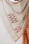 Shop_Kasturi Kundal_Orange Pure Linen Woven Geometric Archana Saree  _Online_at_Aza_Fashions