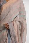 Buy_Kasturi Kundal_Pink Pure Linen Geometric Kajol Woven Saree_Online_at_Aza_Fashions