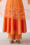 Shop_Devnaagri_Orange Cotton Silk Blend Embroidered Dori Scoop Neck Sleeve Anarkali Set _Online_at_Aza_Fashions