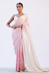 Buy_Devnaagri_Pink Satin Embroidered Saree With Blouse_at_Aza_Fashions