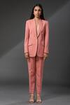 Buy_Zeefaa_Coral French Moss Floral Lace Trim Blazer_at_Aza_Fashions