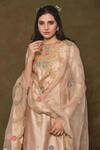 Shop_Surbhi Shah_Beige Pure Spun Silk Embroidery Sequin Round Kurta Set  _Online_at_Aza_Fashions