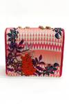 Shop_The Garnish Company_Pink Printed Briar Stitchline Embroidered Sling Bag _at_Aza_Fashions