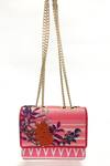 Buy_The Garnish Company_Pink Printed Briar Stitchline Embroidered Sling Bag _Online_at_Aza_Fashions