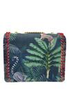 Shop_The Garnish Company_Black Printed Monkey Embellished Sling Bag _at_Aza_Fashions