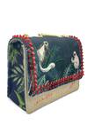 The Garnish Company_Black Printed Monkey Embellished Sling Bag _Online_at_Aza_Fashions