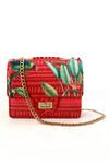 Buy_The Garnish Company_Red Printed Oshun Sling Bag _at_Aza_Fashions