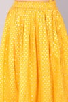 Shop_LIL DRAMA_Yellow Polyester Jamawar Woven Geometric Lehenga Set _Online_at_Aza_Fashions