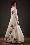 Rohit Bal_Ivory Chanderi Silk Embroidered Bird Mandarin Collar Jacket  _Online_at_Aza_Fashions