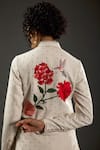 Buy_Rohit Bal_Ivory Chanderi Silk Embroidered Bird Mandarin Collar Jacket  _Online_at_Aza_Fashions