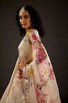 Rohit Bal_Ivory Organza Printed Floral Scoop Neck Anarkali Set  _Online_at_Aza_Fashions