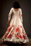 Shop_Rohit Bal_Ivory Chanderi Silk Printed Floral Scoop Neck Anarkali Set _at_Aza_Fashions