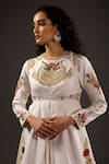 Rohit Bal_Ivory Matka Silk Embroidered Floral Round Anarkali Set  _Online_at_Aza_Fashions