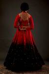 Shop_Rohit Bal_Red Chanderi Silk Embroidered Zari Mandarin Collar Anarkali Set  _at_Aza_Fashions