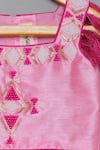 Tutus by Tutu_Pink Tulle Hand Embroidered Bead And Cut Dana Work Lehenga Set_at_Aza_Fashions