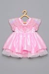 Buy_Tutus By Tutu_Pink Dress Crepe Satin And Tulle Applique Work Ruffles Holographic_at_Aza_Fashions