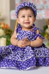 Buy_Lil Angels_Purple Muslin, Cotton Gota Patti Bandhej Print Dress _at_Aza_Fashions
