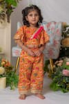 Buy Lil Angels Orange Muslin, Cotton Gota Patti, Sequins Patola Print Top And Pant Set at Aza Fashions Buy_Lil Angels_Orange Muslin, Cotton Gota Patti, Sequins Patola Print Top And Pant Set _at_Aza_Fashions