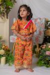 Shop Lil Angels Orange Muslin, Cotton Gota Patti, Sequins Patola Print Top And Pant Set Online at Aza Fashions Shop_Lil Angels_Orange Muslin, Cotton Gota Patti, Sequins Patola Print Top And Pant Set _Online_at_Aza_Fashions
