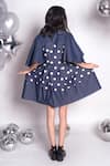 Shop_Chillosophy_Blue Denim Polka Dot Band Collar Vanessa Dress  _at_Aza_Fashions