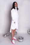 Buy_Chillosophy_White Poplin Plain Shirt Collar Mihoco Dress  _Online_at_Aza_Fashions