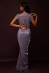 Shop_Ranng Label_Purple V Neck Embroidered Dress _at_Aza_Fashions