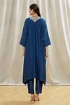 Shop_Oshi By Shikha_Blue Zardozi Embroidered Kurta And Pant Set_at_Aza_Fashions