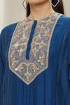 Shop_Oshi By Shikha_Blue Zardozi Embroidered Kurta And Pant Set_Online_at_Aza_Fashions
