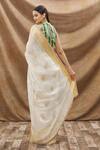 Shop_Oshi By Shikha_Off White Woven Saree With Printed Blouse_at_Aza_Fashions