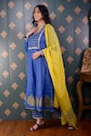 Shop_Abbaran_Blue Anarkali Banarasi Chanderi And Embroidery Foil Round Palazzo Set _Online_at_Aza_Fashions